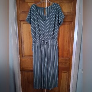 Sonoma Green Striped Jumpsuit Xl